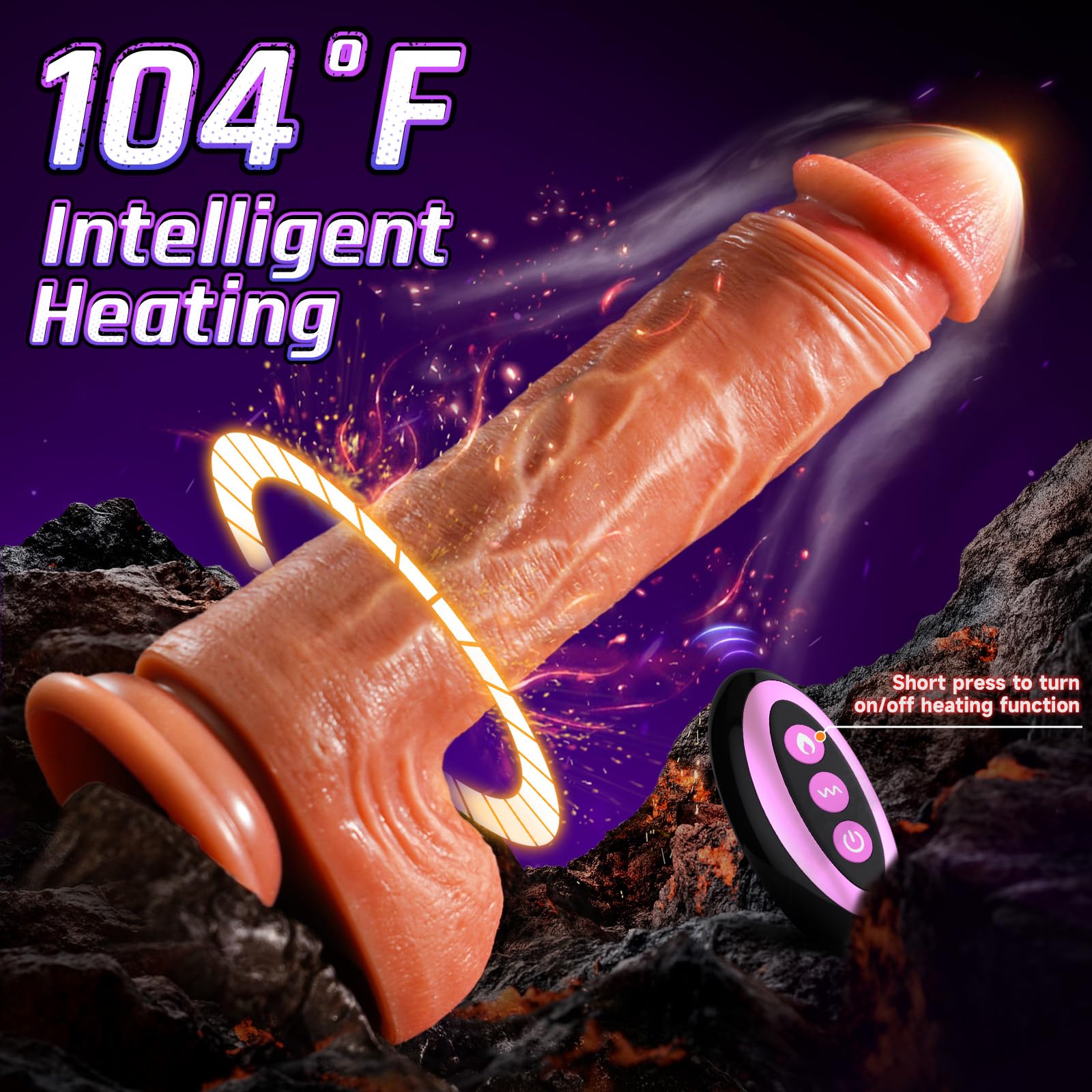 Realistic silicone thrusting dildo