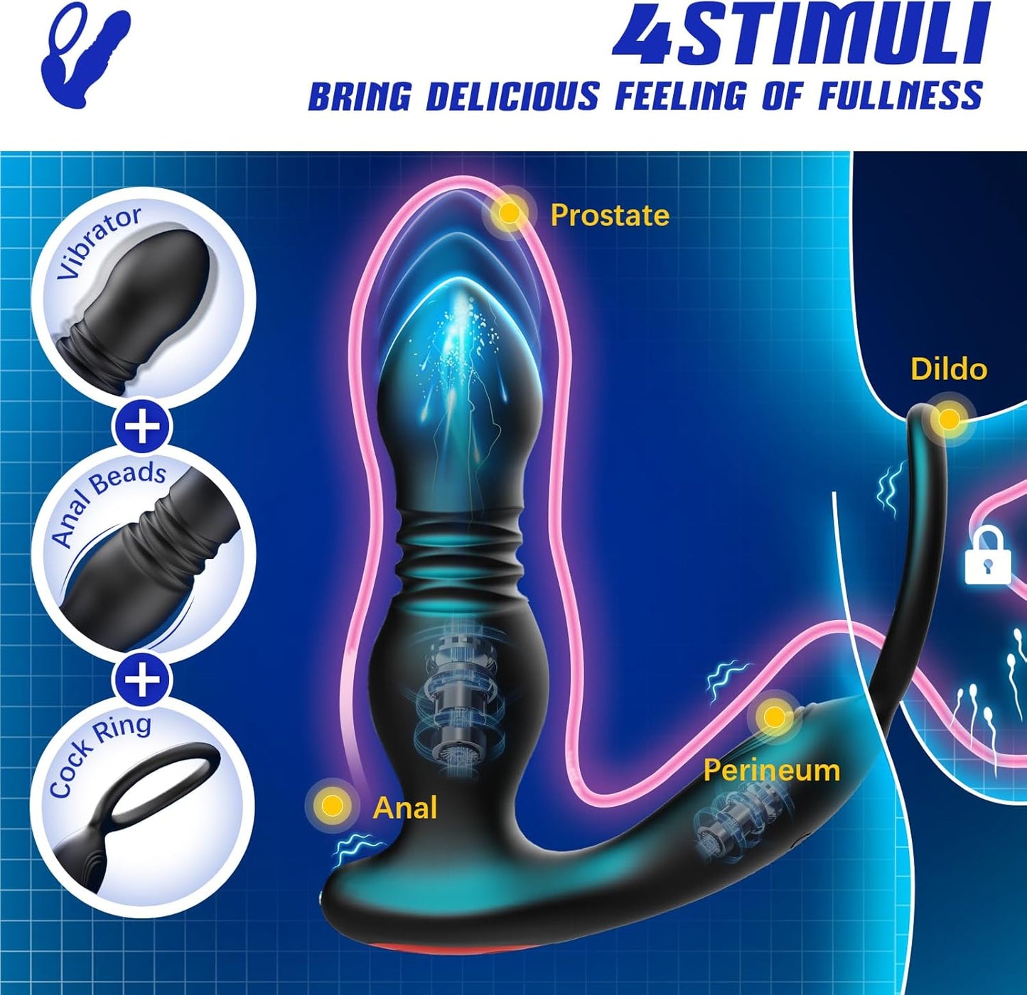Thrusting Anal Plug Vibrator