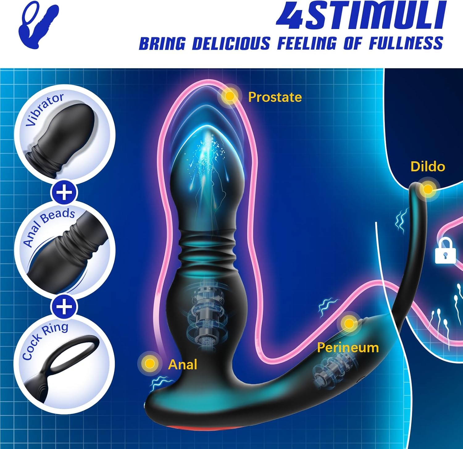 Thrusting Anal Plug Vibrator