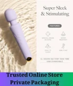 Ava Premium Wand Vibrator Purple Rechargeable Massager - Image 2