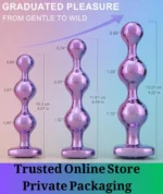 3 Pcs Purple Metal Anal Plug Training Set - Image 3