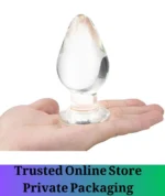 Large Crystal Glass Anal Plug Transparent - Image 3
