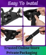 Remote Control Vibrating Strap-On Dildo Silicone Harness - Image 4