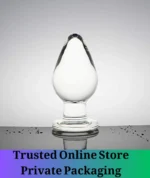 Large Crystal Glass Anal Plug Transparent - Image 4