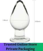 Large Crystal Glass Anal Plug Transparent - Image 5