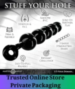 Black Beaded Anal Plug 17.5 Inch Pakistan - Image 5