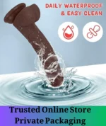 Realistic Silicone Suction Cup Dildo 7.8 Inch Brown - Image 6