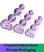 3 Pcs Purple Metal Anal Plug Training Set