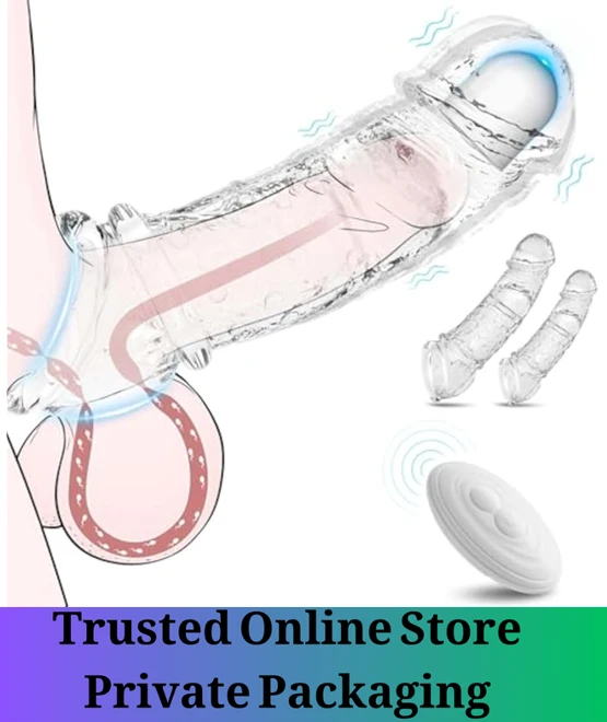 main Vibrating Penis Sleeve Extender with Remote Control - Image 1