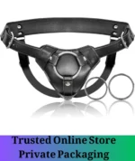 Adjustable Strap On Harness Belt Black