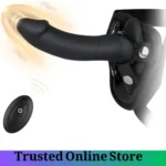 Remote Control Vibrating Strap-On Dildo Silicone Harness