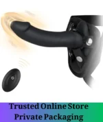 Remote Control Vibrating Strap-On Dildo Silicone Harness