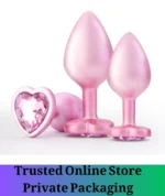 3PCS Crystal Anal Plug Trainer Set Pink