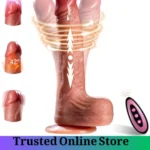 Remote Control Heating Dildo Vibrator Brown